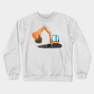 Cute orange excavator digger cartoon Crewneck Sweatshirt